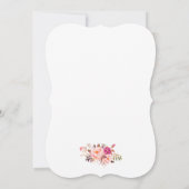 Rosa Blush Gold Bloral Baby Dusche Einladung BP (Rückseite)