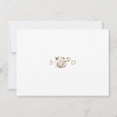 Rosa Blush Gold Blues Hochzeit retten das Datum Save The Date (Rückseite)