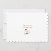 Rosa Blush Gold Blume Foto Girl Einladung (Rückseite)