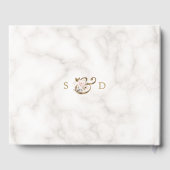 Rosa Blush Gold Blume Marmormonographie Gästebuch (Rückseite)