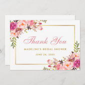 Rosa Blush Gold Brautparty Danke P Einladung (Vorne/Hinten)