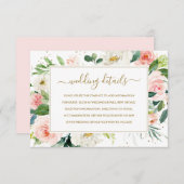 Rosa Blush Gold Floral Gold Hochzeitskarte RSVP Karte (Vorne/Hinten)