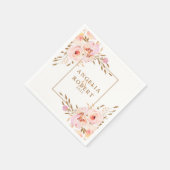 Rosa Blush Gold Floral Wedding Serviette (Ecke)