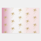 Rosa Blush Gold Glitzer Palm Trees Ombre Geschenkpapier Set (Vorderseite 3)