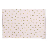 Rosa Blush Gold Herz Kissenbezug (Vorderseite-Links)