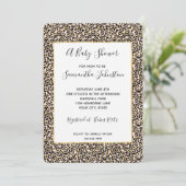 Rosa Blush Gold Leopard Print Einladung (Stehend Vorderseite)