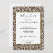 Rosa Blush Gold Leopard Print Einladung (Vorderseite)