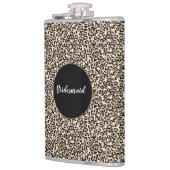 Rosa Blush Gold Leopard Print Flachmann (Links)