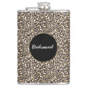 Rosa Blush Gold Leopard Print Flachmann (Vorderseite)