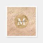 Rosa Blush Gold Leopard Print Glitz Sparkor Serviette (Vorderseite)