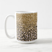 Rosa Blush Gold Leopard Print Kaffeetasse (Links)