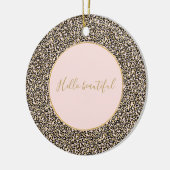 Rosa Blush Gold Leopard Print Keramik Ornament (Links)