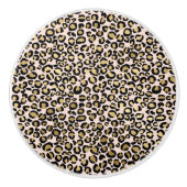 Rosa Blush Gold Leopard Print Keramikknauf (Vorderseite)