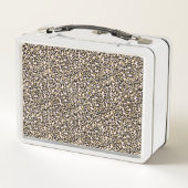 Rosa Blush Gold Leopard Print Metall Brotdose (Rückseite)