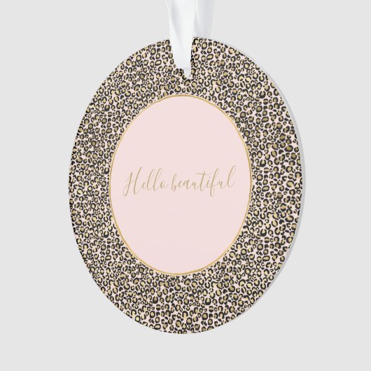 Rosa Blush Gold Leopard Print Ornament (Vorderseite)