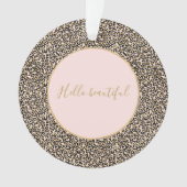Rosa Blush Gold Leopard Print Ornament (Vorderseite)