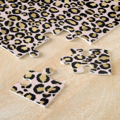 Rosa Blush Gold Leopard Print Puzzle (Seite)