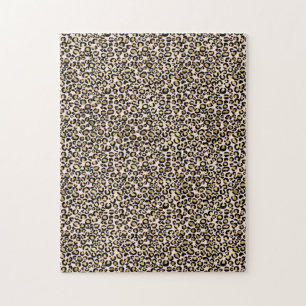 Rosa Blush Gold Leopard Print Puzzle