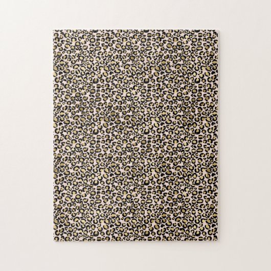 Rosa Blush Gold Leopard Print Puzzle (Vertikal)