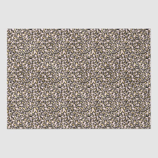 Rosa Blush Gold Leopard Print Seidenpapier (Vorderseite)