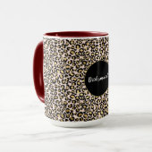 Rosa Blush Gold Leopard Print Tasse (Vorderseite Links)