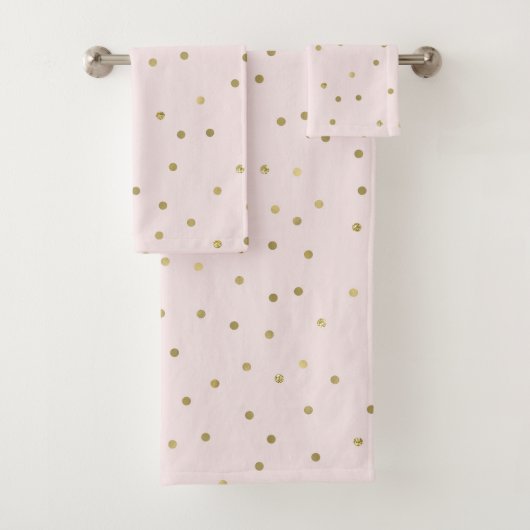 Rosa Blush Gold Sparkle Confetti Badhandtuch Set (Insitu)