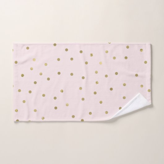 Rosa Blush Gold Sparkle Confetti Badhandtuch Set (Handtuch)