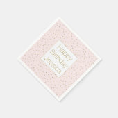 Rosa Blush Gold Sparkle Confetti Geburtstag Serviette (Ecke)