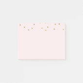 Rosa Blush Gold Sparkle Confetti Post-it Klebezettel (Vorderseite)