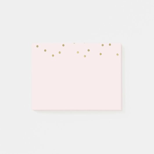 Rosa Blush Gold Sparkle Confetti Post-it Klebezettel (Vorderseite)