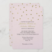 Rosa Blush Gold Sparkle Confetti Wedding Einladung (Vorne/Hinten)