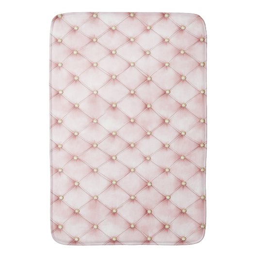 Rosa Blush Gold Tufts Badematte (Vorderseite Vertikal)