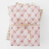 Rosa Blush Gold Tufts Brautparty Geschenkpapier Set (Beispiel)