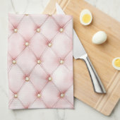 Rosa Blush Gold Tufts Brautparty Geschirrtuch (Viertel Falte)