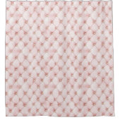 Rosa Blush Gold Tufts Duschvorhang (Vorderseite)