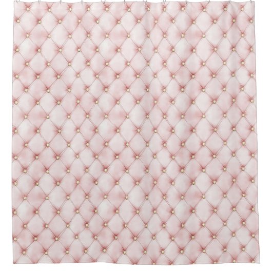 Rosa Blush Gold Tufts Duschvorhang (Vorderseite)