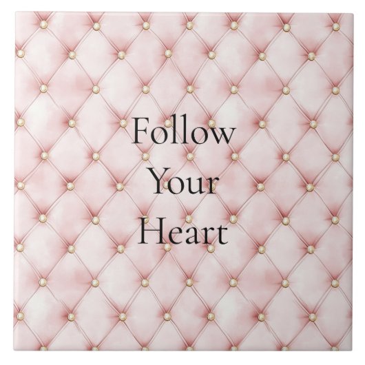 Rosa Blush Gold Tufts Fliese (Vorderseite)