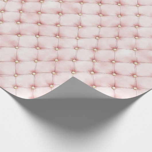 Rosa Blush Gold Tufts Geburtstag Geschenkpapier (Ecke)