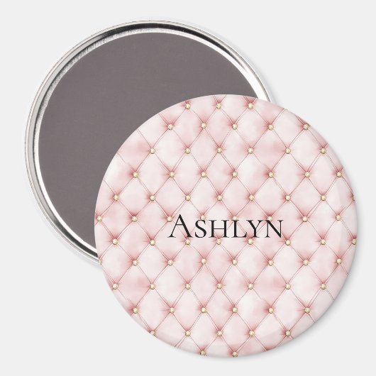 Rosa Blush Gold Tufts Magnet (Vorderseite/Rückseite)