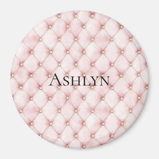 Rosa Blush Gold Tufts Magnet (Vorne)