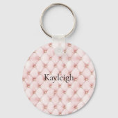 Rosa Blush Gold Tufts Schlüsselanhänger (Vorderseite)