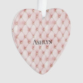 Rosa Blush Gold Tufts Weihnachten Ornament (Vorderseite)