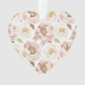 Rosa Blush Gold Tufts Weihnachten Ornament (Rückseite)