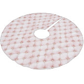 Rosa Blush Gold Tufts Weihnachten Polyester Weihnachtsbaumdecke (Schrägansicht)