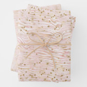 Rosa Blush Gold Zebra Print Glitz Geschenkpapier Set (Beispiel)