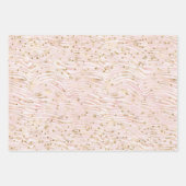 Rosa Blush Gold Zebra Print Glitz Geschenkpapier Set (Vorderseite)