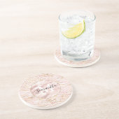 Rosa Blush Gold Zebra Print Glitz Getränkeuntersetzer (Seite)