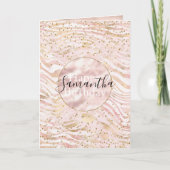 Rosa Blush Gold Zebra Print Glitz Karte (Vorderseite)