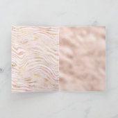 Rosa Blush Gold Zebra Print Glitz Karte (Innenseite)