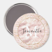 Rosa Blush Gold Zebra Print Glitz Magnet (Vorderseite/Rückseite)